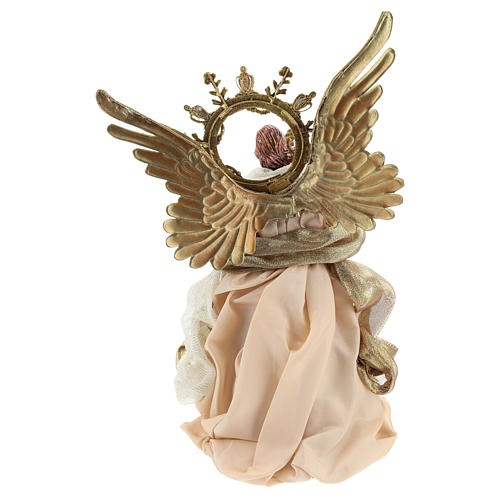 Angel tree topper with guitar 26 cm Beige Gold 5