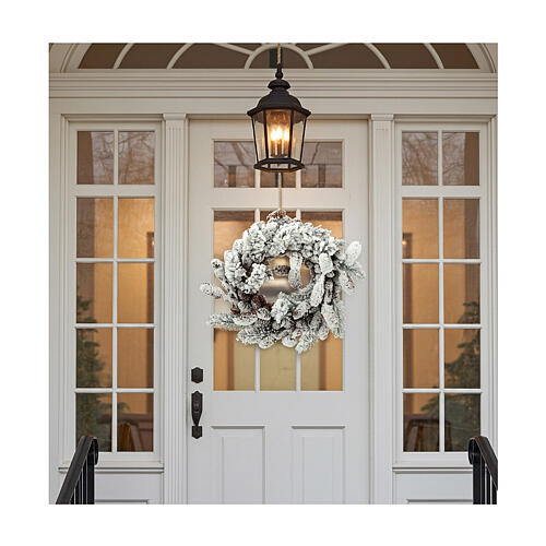 Adventskranz mit Zapfen und Schnee 33cm 2