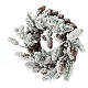 Advent crown with pine cones and snow 33 cms in diameter s3