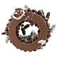 Corona Adviento con piñas y nieve 33 cm s5