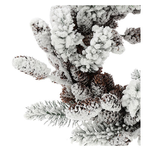Korona adwentowa z szyszkami i śniegiem 33 cm 2