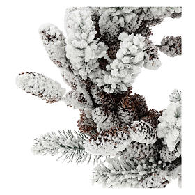 Coroa Advento com pinhas e neve 33 cm