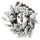 Snowy Advent wreath with pine cones 33 cm s3