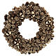 Couronne de Noël pommes de pin dorées 25 cm s1