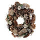Advent wreath with pine cones and apples 30 cm, Gold finish s3