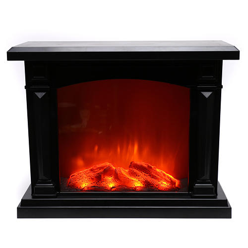 Chimenea negra led 35x40x15 cm efecto llama | venta online en HOLYART