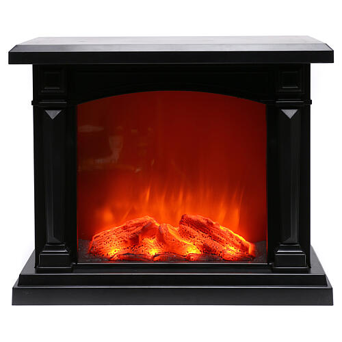 Black LED fireplace 35x40x15 cm flame effect 1