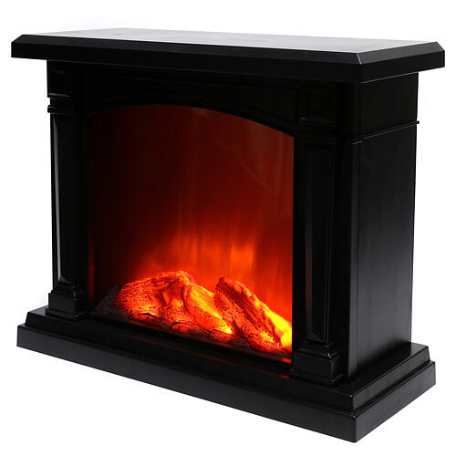 Black LED fireplace 35x40x15 cm flame effect 3