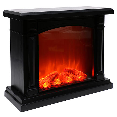 Black LED fireplace 35x40x15 cm flame effect 4