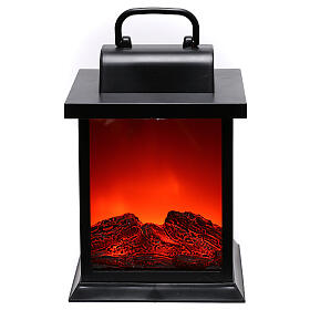 LED lantern with flame effect 25x15x15 cm