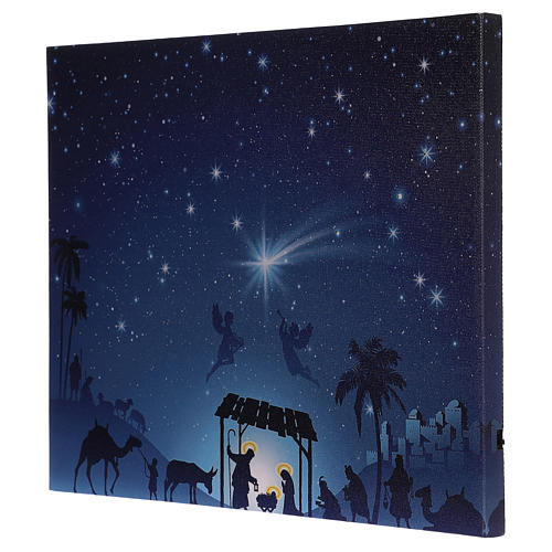 Illuminated Christmas picture with Nativity and comet 30x40 cm 3