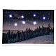 Tableau Noël paysage enneigé nocturne LED 40x60 cm s1