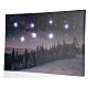 Tableau Noël paysage enneigé nocturne LED 40x60 cm s3
