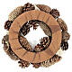 Korona bożonarodzeniowa 30 cm szyszki ośnieżona drewno s5