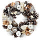 Coroa de Natal 30 cm pinhas nevadas madeira s1