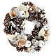 Advent wreath 30 cm snowy wooden pine cones s4