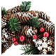 Advent wreath with pine cones, fake snow and red berries 30 cm s2