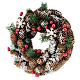 Advent wreath with pine cones, fake snow and red berries 30 cm s3