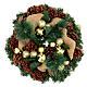 Christmas wreath with golden glitter and stars 32 cm s1