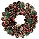 Christmas wreath with decorated pine cones red berries 32 cm s1