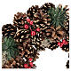 Christmas wreath with decorated pine cones red berries 32 cm s2