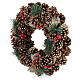 Christmas wreath with decorated pine cones red berries 32 cm s3