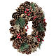 Christmas wreath with decorated pine cones red berries 32 cm s4