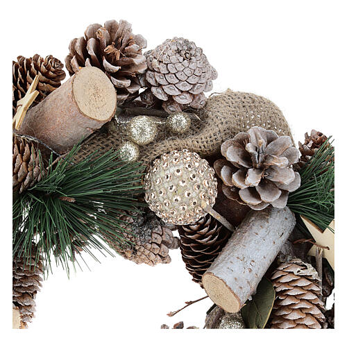 Weihnachtskranz mit Christbaumkugeln und Schnee, 32 cm 7
