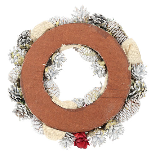 Christmas wreath with fake snow and Christmas balls diam. 32 cm 5