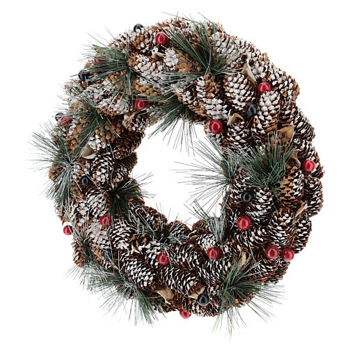 Christmas wreath with pine cones snow effect diam. 30 cm 3