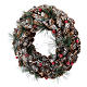 Christmas wreath long pine cones snowy effect 30 cm s3