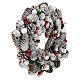 White Christmas wreath with pine cones and holly diam. 33 cm s4