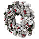 Coroa de Natal branca pinhas e azevinho 33 cm s3