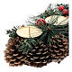 Christmas table decoration with pine cones and candle base 30 cm s2