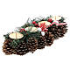 Centre de table Noël avec piques et pommes de pin 30 cm s4