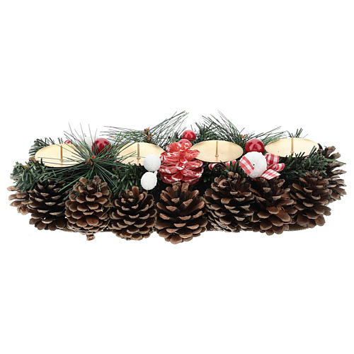 Christmas centerpiece with spikes and pine cones 30 cm 1
