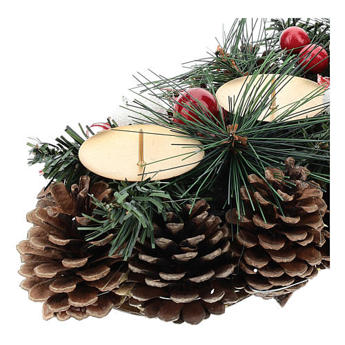 Christmas centerpiece with spikes and pine cones 30 cm 2