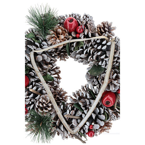 Couronne Noël branches en triangle 32 cm 3