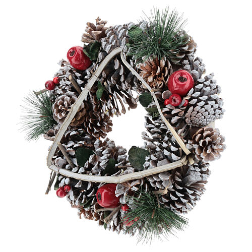Couronne Noël branches en triangle 32 cm 4