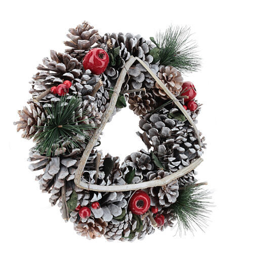 Ghirlanda Natale rami a triangolo 32 cm 5