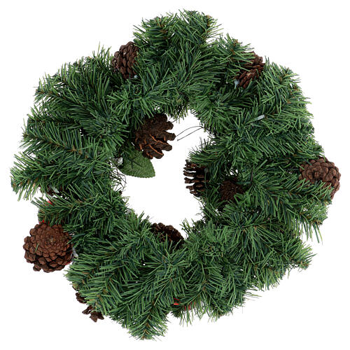 Christmas wreath with red pinecones and leaves diam. 32 cm 4