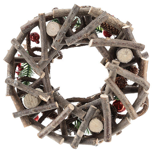 Intertwined branches advent wreath with red candles 5