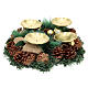 Adventskranz-Komplettsett: Kranz aus Kiefernzapfen + Adventskranzkerzenstecker + goldene Kerzen s2