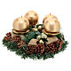 Adventskranz-Komplettsett: Kranz aus Kiefernzapfen + Adventskranzkerzenstecker + goldene Kerzen s3