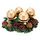Complete Advent kit wreath, pine cones, spikes, gold candles s1