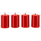 Snowy advent wreath with red berries and red candles s3