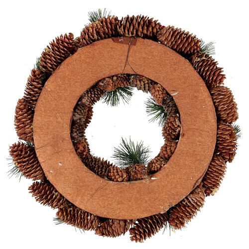 Advent wreath complete kit with pine cones, candle holder and 4 red candles 9
