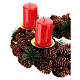 Advent wreath complete kit with pine cones, candle holder and 4 red candles s2