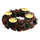 Advent wreath complete kit with pine cones, candle holder and 4 red candles s3