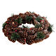 Advent wreath complete kit with pine cones, candle holder and 4 red candles s8